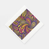 紫と黄色のペイズリー スタンダードランチョンナプキン (角)