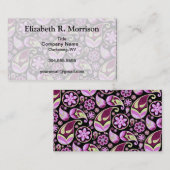 紫と黄色のペイズリー 名刺 (正面/裏面)