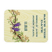 紫と黄色のヴィンテージラブバード マグネット (横)