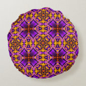 紫と黄色の丸い枕 ラウンドクッション (裏面)