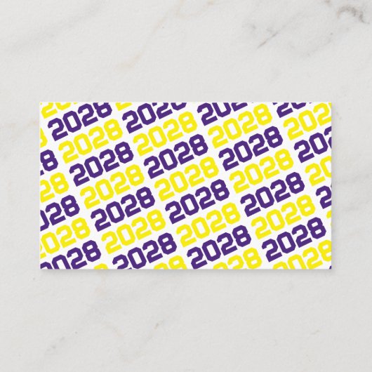 紫と黄色の卒業ミニ卒業招待状 名刺 (裏面)