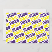 紫と黄色の卒業写真招待状 招待状 (裏面)