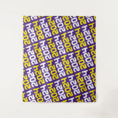 紫と黄色の卒業制作の背景 タペストリー (正面)