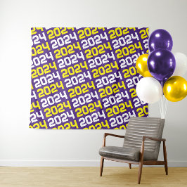 紫と黄色の卒業制作の背景 タペストリー