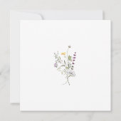 紫と黄色の小さな一開花赤ちゃんシャワー 招待状 (裏面)