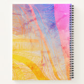 紫と黄色の波の渦巻き型ノートブック ノートブック (裏面)