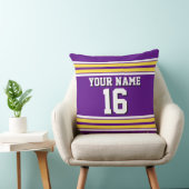 紫と黄色の白いズチームストライプジャージー クッション (椅子)