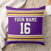 紫と黄色の白いズチームストライプジャージー クッション (ブランケット)