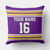 紫と黄色の白いズチームストライプジャージー クッション (裏面)