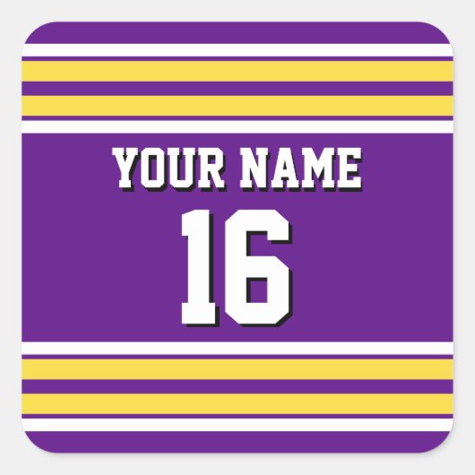 紫と黄色の白いズチームストライプジャージー スクエアシール (正面)