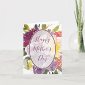 紫と黄色の花のマザーズデー カード (正面)