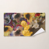 紫と黄色の花の写真 バスタオルセット (ハンドタオル)
