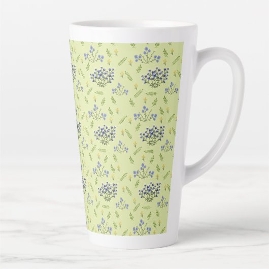紫と黄色の花柄 カフェラテマグ (右)