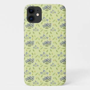 紫と黄色の花柄 iPhone 11 ケース