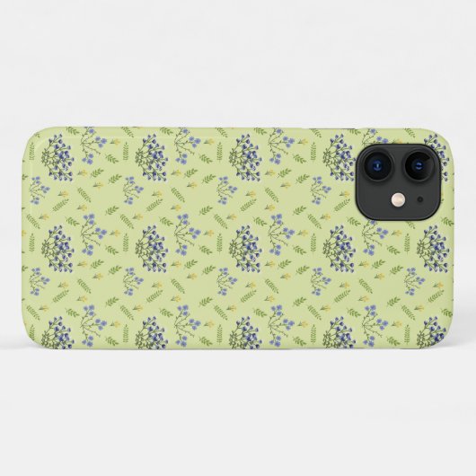 紫と黄色の花柄 Case-Mate iPhoneケース (裏面(横))