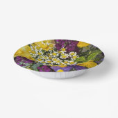 紫と黄色の花 ペーパーボウル (傾斜あり)