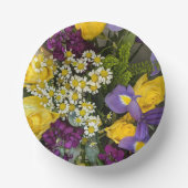 紫と黄色の花 ペーパーボウル (正面)