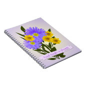 紫と黄色の野花パーソナライズされた ノートブック (右側)