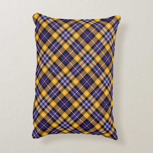 紫と黄色の金ゴールドスポーティな格子枕 アクセントクッション (裏面(縦))