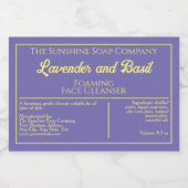 紫と黄色の防水化粧品ラベル フードラベル (シングルラベル)