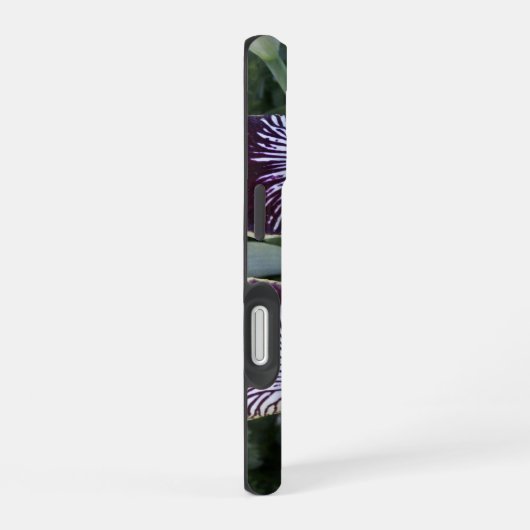 紫と黄色の髭のないアイリスのフローラ iPhone 16ケース (右側面)