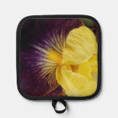 紫と黄色の髭の虹彩フローラ 鍋敷き (正面)