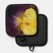 紫と黄色の髭の虹彩フローラ 鍋敷き (正面/裏面)