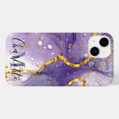 紫と黄金の大理石 Case-Mate iPhoneケース (裏面 (横))