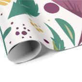 紫と黄鮮やかの開花を持つフローラ ラッピングペーパー (ロールコーナー)