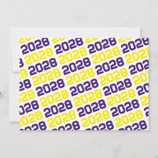 紫と黄3写真卒業招待状 招待状 (裏面)