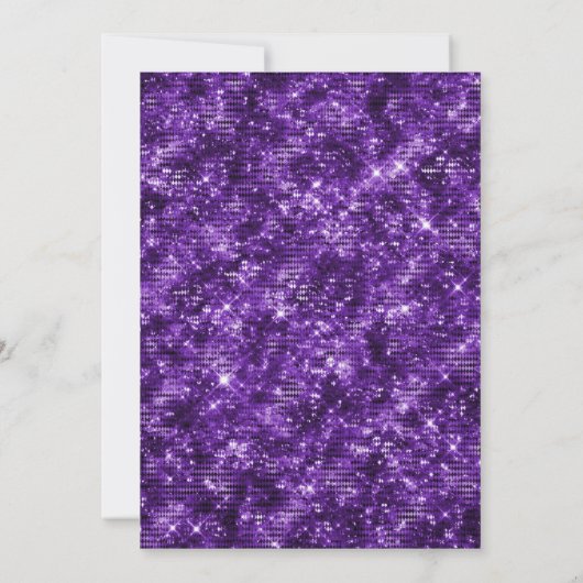 紫と黒のきらめくグリッター21st誕生日 招待状 (裏面)