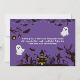紫と黒のイラスト ハロウィン シーズンカード