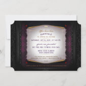 紫と黒のエレガントハローウィンパーティ 招待状 (裏面)