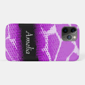 紫と黒のグラフィックアニマルプリント Case-Mate iPhoneケース (裏面(横))