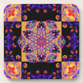 紫と黒のグラフィックアートワーク、バイオレット自然 コースター (正面)