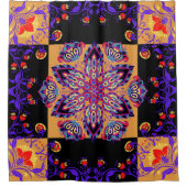 紫と黒のグラフィックアートワーク、バイオレット自然 シャワーカーテン (正面)