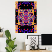 紫と黒のグラフィックアートワーク、バイオレット自然 ポスター (ホームオフィス)