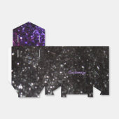 紫と黒のグリッターパターンの好意ボックス フェイバーボックス (折り畳みなし)