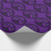 紫と黒のケルトのクロスラッピング紙 ラッピングペーパー (角)