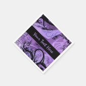 紫と黒のゴシックパタパーソナライズされたーン スタンダードカクテルナプキン (角)