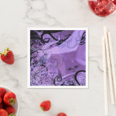 紫と黒のゴシックパターンナプキン スタンダードカクテルナプキン (インサイチュ)