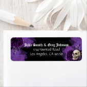 紫と黒のゴシック様式差出人住所ラベル ラベル (インサイチュ)