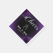 紫と黒のゴシック結婚のカクテルナプキン スタンダードカクテルナプキン (角)