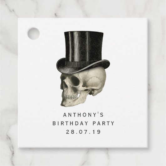 紫と黒のゴシッファンシークビクトリアンスカル フェイバータグ (正面)