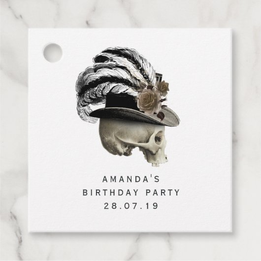 紫と黒のゴシッファンシークビクトリアンスカル フェイバータグ (正面)