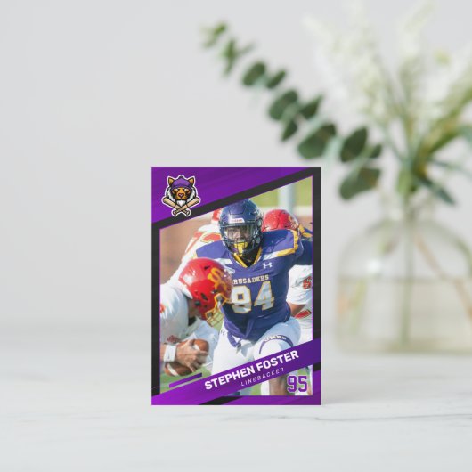 紫と黒のサッカーのトレーディングカードのロカスタムゴ コーリングカード (スタンド正面)