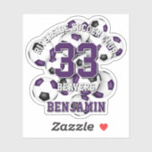 紫と黒のサッカーボールが集まったチーム名 シール (シート)