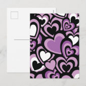 紫と黒のシームレスなパターン シーズンポストカード (正面/裏面)