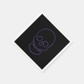 紫と黒のスカル スタンダードカクテルナプキン (角)