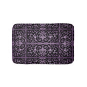 紫と黒のスクロールワーク バスマット (正面)